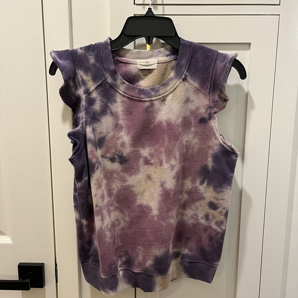 T. LA cute terry cloth short flutter sleeve top